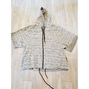 Mossimo Supply S/M Hoodie‎ Oversized SS Gray Black Zip Up Southwest